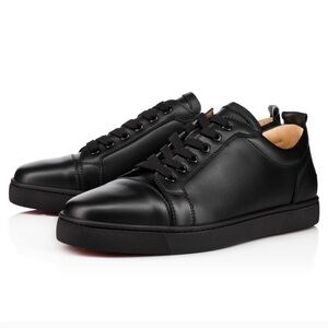 Christian Louboutin Louis Junior Black Leather Sneakers Sz 46